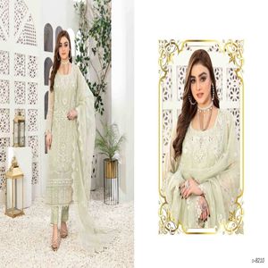 Camisa bordada pesada semicosida de 3 piezas para mujer pakistaní India Fancy Dupatta viscosa sin costuras Shalwar TAWAKKAL - Product Image 6