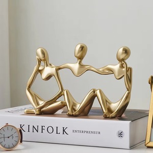Escultura de decoración de mesa de Metal pulido de alta resistencia con forma elegante para la recepción de la Oficina de la sala de estar y accesorios modernos para el hogar - Product Image 6