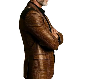 <b>crocodile</b> effect genuine <b>leather</b> <b>jacket</b> buy australian italian fashion <b>jacket</b> online - Product Image 3
