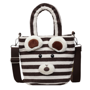 Sac à bandoulière décontracté à rayures simples sac à main sac fourre-tout à bandoulière - Product Image 1