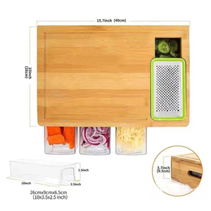 Caja de Almacenamiento para Tabla de Cortar de Cocina de Bambú - Multifuncional y Apta para Lavavajillas - Product Image 4