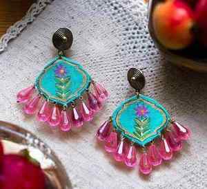 Boucles d'oreilles multicolores pour femmes, boucles d'oreilles personnalisées multi-perles, bijoux de fête festifs pour femmes au meilleur prix, boucles d'oreilles à perles - Product Image 3