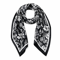 Foulard carré léger 100% Soie de Mûrier pour Femme, imprimé, 70 cm, en satin doux, utilisable comme foulard de tête, foulard de cou, accessoire pour cheveux, ou attache de sac, idéal comme cadeau