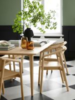 Chaise de salle à manger à bras en rotin Chaises de salle à manger en bois massif Design de meubles de maison Pieds en bois