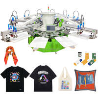 Kit de sérigraphie rotative Deliou 12 stations 8 couleurs Machines de sérigraphie automatiques pour t-shirts Sacs non tissés Vêtement