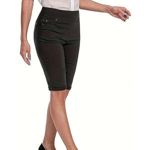 Pantalon Capri Décontracté Femme Jenna Rose, Style Bermuda, Respirant, avec Rivets et 5 Poches, Coupe Ample à Enfiler avec Ourlet Relevé - Product Image 5