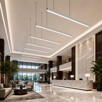 Luminaire suspendu linéaire LED en aluminium pour hall d'hôtel, 1200 mm, dimmable, 6000K, lampe de plafond