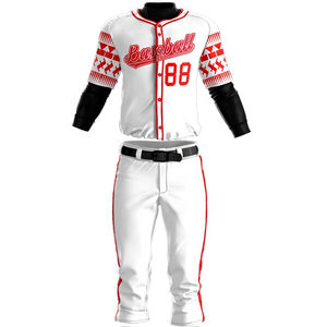 Uniformes de béisbol de diseño personalizado de alta calidad, antibacteriano, 100% de poliéster, los últimos conjuntos de ropa deportiva en blanco famosos, impresión personalizada - Product Image 1