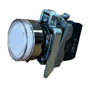 Schneider XB4 Interrupteur à bouton-poussoir en métal illuminé par LED blanche IP67 10A Max. Courant 250V/12V Max. Tension 22mm Argent XB4BW3161 - Product Image 1