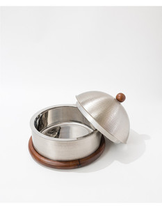 หม้ออุ่นอาหารทำจากสเตนเลสฐานไม้สำหรับทำอาหารสไตล์อาหรับ - Product Image 2