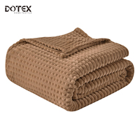 Vente en gros 100% polyester écologique personnalisé OEM/ODM 3D Jacquard flanelle couverture polaire pour l'hiver technique tricotée