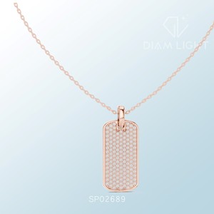 IGI Certified Lab Grown Diamond <b>Cluster</b> Pendant White Gold Finish VS+ Clarity F+ Color Colorless Round Brilliant Cut Necklace - Product Image 3