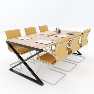 XConcept HBXC012 200x100cm Luxury Contemporary Wood Meeting <b>Table</b> for 6 Adjustable <b>Office</b> Furniture Hotels Conference Rooms - Product Image 2