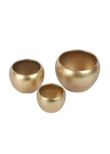 Handmade Metal Apple Shape Planters <b>Set</b> of 3 Flower Pot Coastal Style Metal Flower Vase High Selling Wholesale Price Weddings - Product Image 2