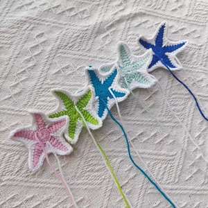 Costume en gros de pentagramme étoile de mer au crochet - Autocollants créatifs en tissu faits main en forme d'étoile de mer pour la mode - Product Image 1