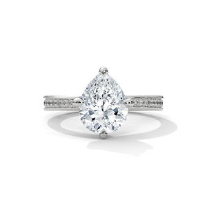 แหวนหมั้นเพชรสำหรับผู้ใหญ่ได้รับการรับรองจาก GIA 10K 14K ทอง18K สำหรับลูกแพร์ที่ได้รับการรับรอง VVS CVD - Product Image 1