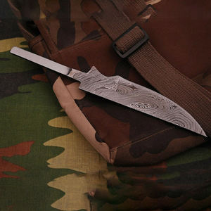 Queue de rat personnalisée de haute qualité couteau de chasse en acier damas lame vierge - Product Image 4