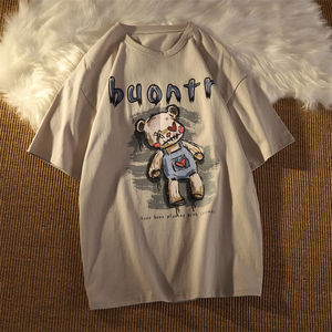 เสื้อยืดสตรีคอกลมแขนสั้นทรงหลวมสำหรับฤดูร้อน,เสื้อยืดลายการ์ตูนดีไซน์ยอดนิยมสำหรับผู้หญิง - Product Image 2