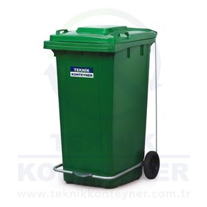 ถังขยะพลาสติกแบบมีขาตั้งที่เหยียบสีเขียว240L ของตุรกีพิมพ์โลโก้ส่วนตัว - Product Image 2
