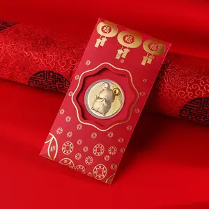 Logotipo personalizado 2024 dinheiro sorte bonito bolso envelope vermelho pacote para o ano novo vietnamita