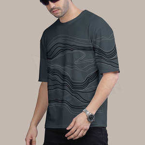 T-shirt pour homme en coton/fibre de bambou de haute qualité, manches courtes, respirant, jersey, grande taille, couleur et logo personnalisés - Product Image 3