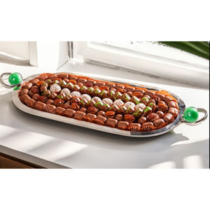 Plateau de service à chocolat rond au design élégant Plateau à chocolat en métal plaqué or de meilleure qualité pour les occasions spéciales et tous les événements - Product Image 6