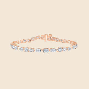 Bracelet Opulent Multicut Tennis Diamond avec diamants ronds cultivés en laboratoire F-VS 6,1 carats en or massif 14 carats, idéal pour le quotidien et comme cadeau - Product Image 3