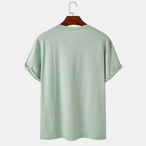 Lightweight Knitted Fabric High Quality Rounded Neck 100%Cotton Men T-<b>Shirt</b> Quick Dry Breathable <b>Half</b> <b>Sleeves</b> Casual Wear - Product Image 6