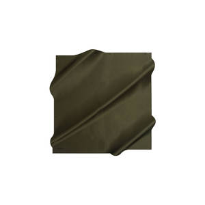 Khaki Silk Crepe Satin Plain <b>Square</b> <b>Scarf</b> - Product Image 1