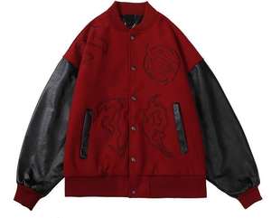 Chaqueta Varsity de Invierno para Hombre, Personalizada, de Lona, con Cuello Alto y Capucha, con Bordado - Product Image 2