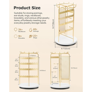 Soporte organizador de joyería escalonado único con múltiples estantes para varios accesorios disponibles a granel - Product Image 6