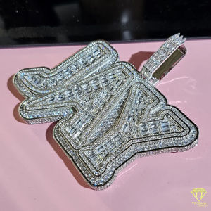 Colgante de Nombre completo Iced Out con diamantes cultivados en laboratorio VVS en joyería de declaración de Hip Hop de lujo de Plata de Ley 925 - Product Image 6