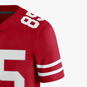 Maillot de football américain de conception personnalisée de haute qualité demi-manche à col en V avec fonction de séchage rapide et nom imprimé - Product Image 4