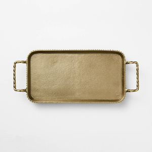 Plateaux de service en laiton de bonne qualité, finition dorée, forme personnalisée, pour la maison et les tables de mariage, plateaux de service pour collations - Product Image 6