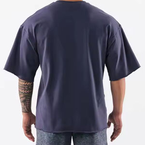 T-shirt à col rond 100% coton pour hommes, jersey vierge à motif uni de haute qualité, fabrication sur mesure, vente en gros - Product Image 3