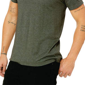 T-shirt vert unisexe personnalisé OEM-52% Airlume Coton peigné, 48% Poly, 4.2 oz, manches courtes - Product Image 4