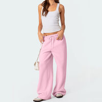 Pantalons de survêtement doublés en polaire pour femmes, personnalisés, lourds, chauds pour l'hiver, jambes larges, pantalons de survêtement amples pour femmes, pantalons de jogging