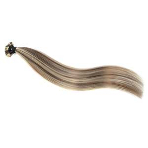 Extensions de cheveux Remy pré-collées à la micro-keratine, 28 pouces, mélange brun cannelle et blond sable - Product Image 1
