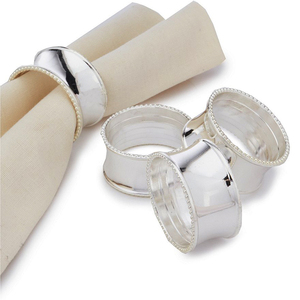 Brush Design Eco-Friendly Classic Silver Plated Brass Napkin Ring Handmade Napkin Ring - Product Image 4