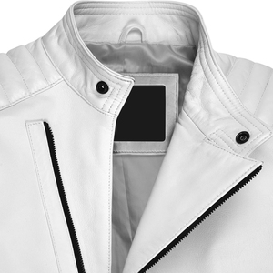 Chaqueta de Cuero Vacuno Original para Hombre, Chaqueta de Motociclista con Logotipo Personalizado, Chaqueta de Invierno Impermeable con Cremallera - Product Image 4