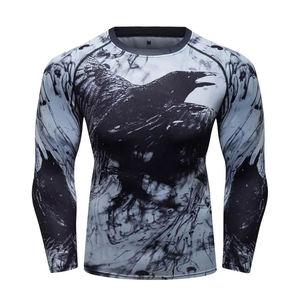 Venta caliente al por mayor masculino Rash Guard medias mangas cuello alto estilo gimnasio desgaste traje de baño para hombres logotipo personalizado y diseño - Product Image 2