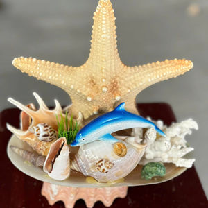 Décoration de style bord de mer, coquillage, dauphin, poisson, sculpture d'ormeau, art artisanal, cadeau fait main - Product Image 1