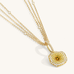 Collar con Colgante de Diamantes Amarillos y Blancos de Lujo en Oro de 18K - Product Image 2