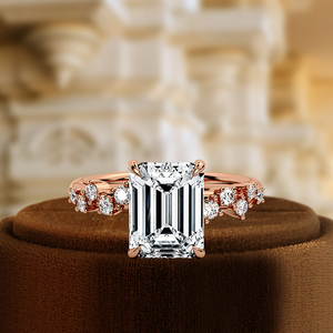 แหวนเพชรเม็ดเดี่ยวทรงคลัสเตอร์ 1 กะรัต สีเขียวมรกต เพชรเพาะเลี้ยงในห้องปฏิบัติการ แหวนเพชรสไตล์วินเทจ เพชรเพาะเลี้ยงในห้องปฏิบัติการ แหวนทองคำแท้ 14K สำหรับวันครบรอบ มอบให้คนพิเศษ - Product Image 3