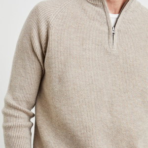 Suéter informal personalizado para hombre, suéter deportivo con cremallera de algodón, suéter de punto con cremallera para hombre, prendas de punto con cremallera - Product Image 3