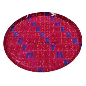 ถาดตกแต่งทรงกลมที่ทันสมัยสีแดงหนาพร้อมระฆังสีสันสดใสและเกล็ดหิมะเหมาะสำหรับการเพิ่มสัมผัสของจิตวิญญาณวันหยุด - Product Image 6