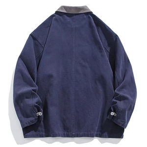 Chaqueta de Hombre con Capucha, Holgada, con Cuello Alto, Estilo Vintage, Transpirable, con Múltiples Bolsillos, Diseño Geométrico, para Primavera y Otoño, Tallas Grandes - Product Image 6