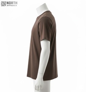 Camiseta Moderna de Color Sólido con Cuello Redondo para Hombre, Manga Corta, Verano, Informal, Combinable con Todo, Talla Grande, Tejido de Punto Estampado - Product Image 4
