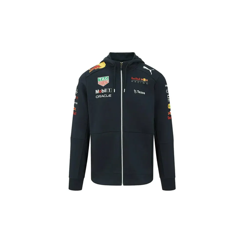 CMC Motorsports Premium Quality Red Bull Racing F1 Men's 2022 Team Full Zip Hooded Sweatshirt Navy
