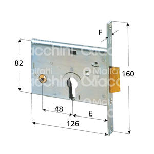 SERRURE pour bandes à simple jet et loquet intégré, interchangeable avec la série 14010, cylindre en forme non inclus - Product Image 1